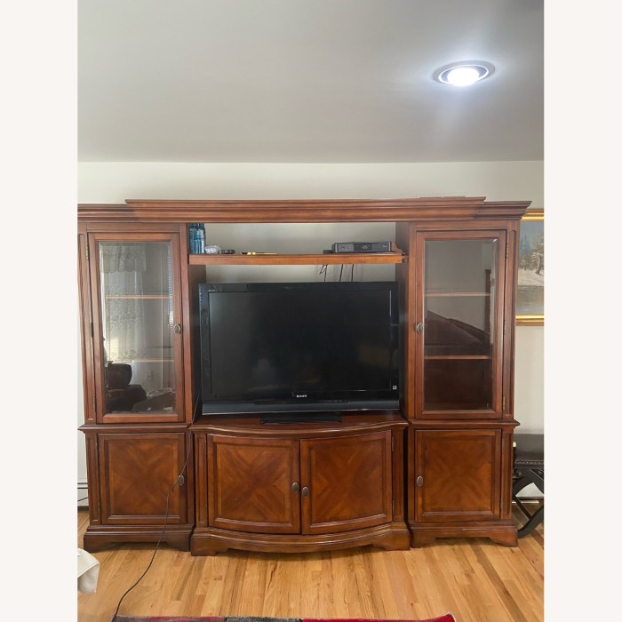 Contemporary Media Console with Glass Doors | Marjen of Chicago ...