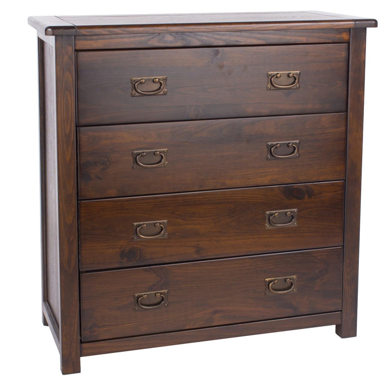 Solid wood drawer chest furniture with crown molding
