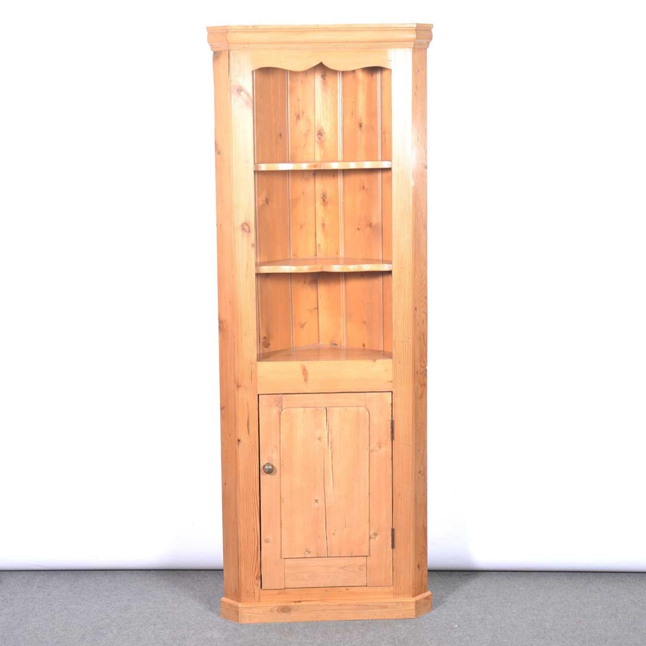 Lot - Pine Corner Cabinet Solid pine corner cabinet furniture with drawers