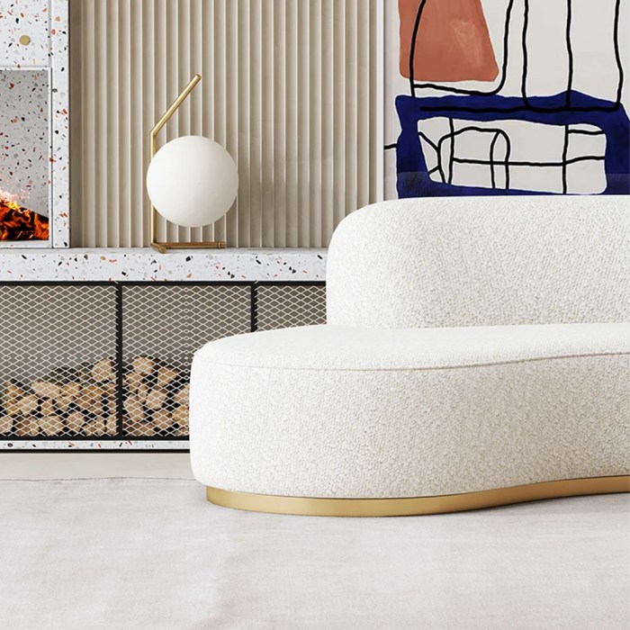 Luxury European Italian Modern Design Fabric Velvet White 3 Multi ...