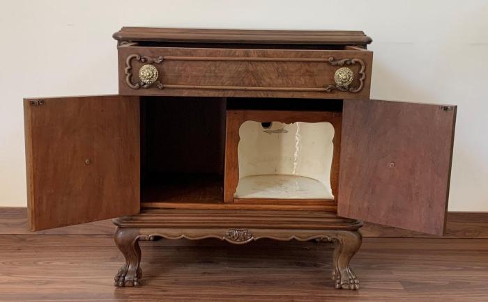 Antique nightstand furniture with claw feet