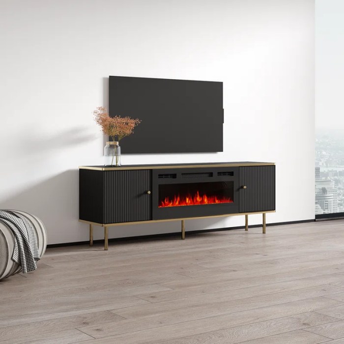 Premium media console furniture with glass front