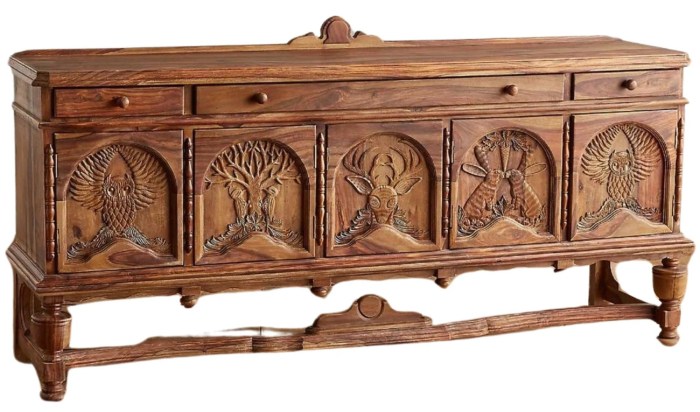 Custom buffet furniture with antique handles
