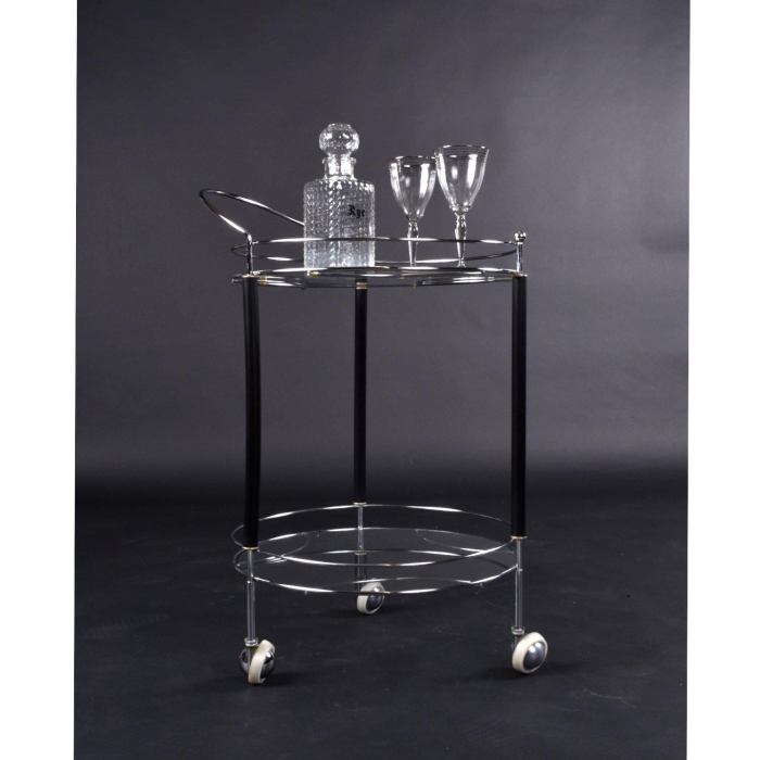 Vintage bar cart furniture with metal wheels